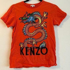 KENZO KIDS Boys Dragon Logo T-Shirt in Orange